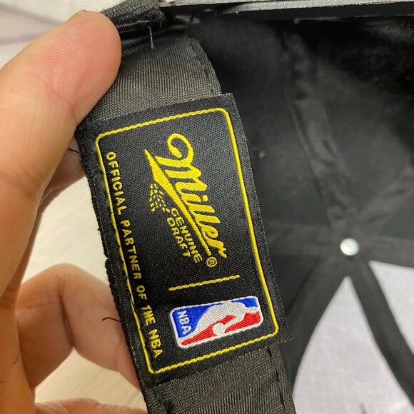 Brooklyn Nets Snapback Hat Cap Black Miller Genuine Draft Beer NBA Basketball - Picture 8 of 8